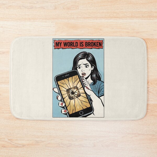 Item preview, Cracked Screen Existential Dread Pop-Art Poster designed and sold by DuckOddity.