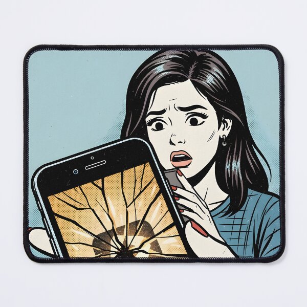 Item preview, Cracked Screen Existential Dread Pop-Art Poster designed and sold by DuckOddity.