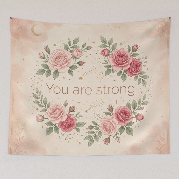 Item preview, You Are Strong – Rose Wreath designed and sold by Andréa Rose.