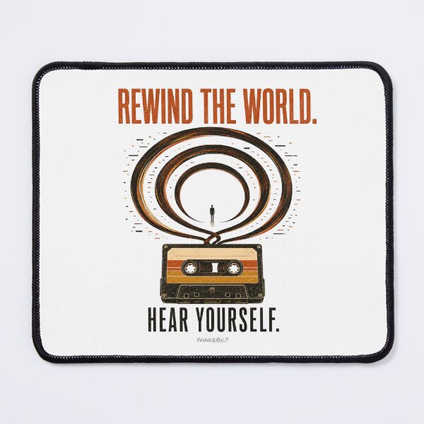 Item preview, Rewind the World, Hear Yourself – Retro Cassette Design designed and sold by WakeUpByLuki.