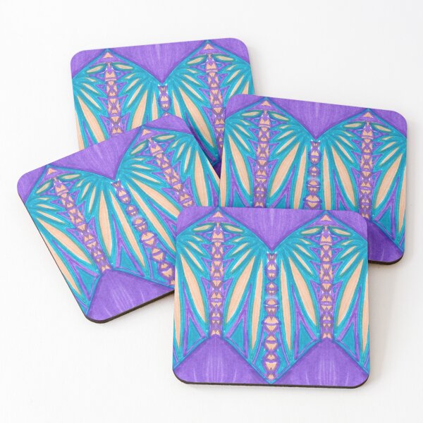 Item preview, Peacock Symmetry- Purple, Tan, Blue Abstract Pattern designed and sold by Little Lucid Mind.