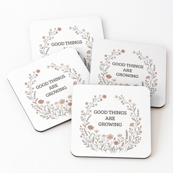 Item preview, Good Things Are Growing | Botanical Wildflower Quote | Minimal Floral Design designed and sold by Doodleberry Bloom.