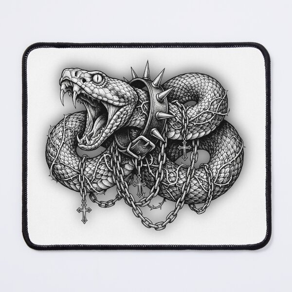 Item preview, Gothic Punk Snake Streetwear Design Spiked Collar Chains Crosses designed and sold by InfiniteOrbit.