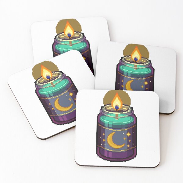Item preview, Moon Veladora Candle Jar Día de los Muertos Pixel Art designed and sold by PixelBrujeria.
