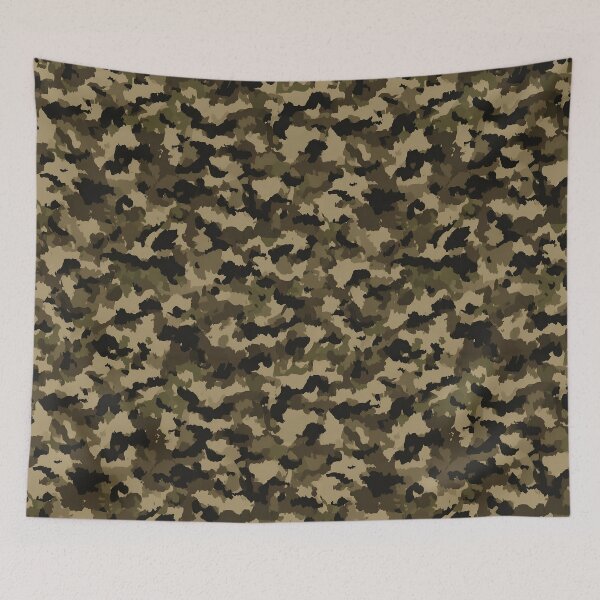 Item preview, Grunge Camo Pattern - Gritty Tan & Black Camouflage Design designed and sold by Nine Lives Studio.