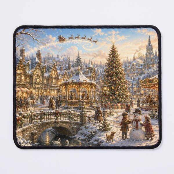 Item preview, Victorian Christmas Village | Santa's Christmas Eve Flight | Magical Holiday Puzzle & Winter Wall Art designed and sold by Edenglow Prints & Peculiars.