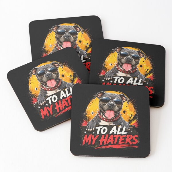 Item preview, To All My Haters Funny Pit Bull Attitude Dog Lover Humor with Sunglasses designed and sold by Cree8if.