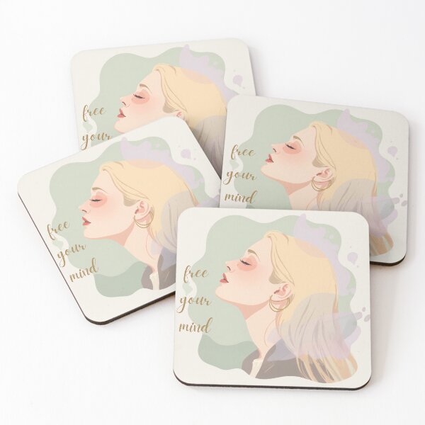Item preview, Free Your Mind Abstract Sage and Lilac Art Sticker designed and sold by Wanderlust Wayward.