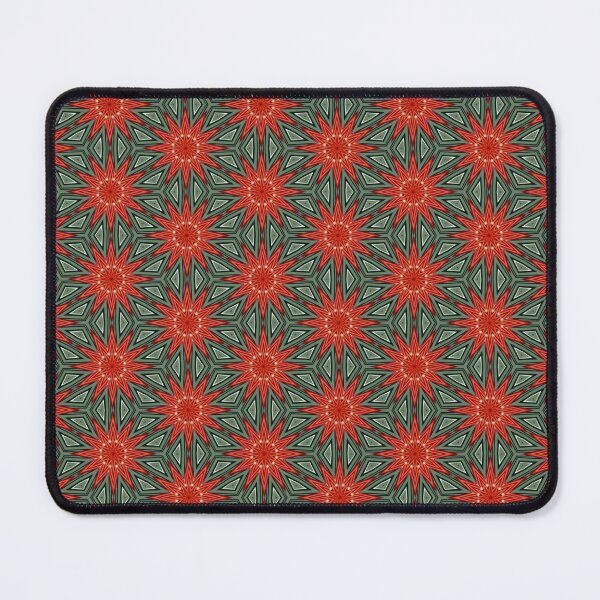 Item preview, Retro Christmas Poinsetta Pattern designed and sold by Shy Fractal Designs.