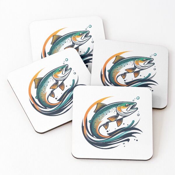 Item preview, Rainbow Trout Fisherman fishing patch graphic illustration. designed and sold by Art-Horizon.