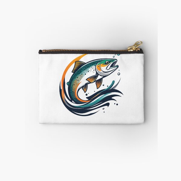 Item preview, Rainbow Trout Fisherman fishing patch graphic illustration. designed and sold by Art-Horizon.