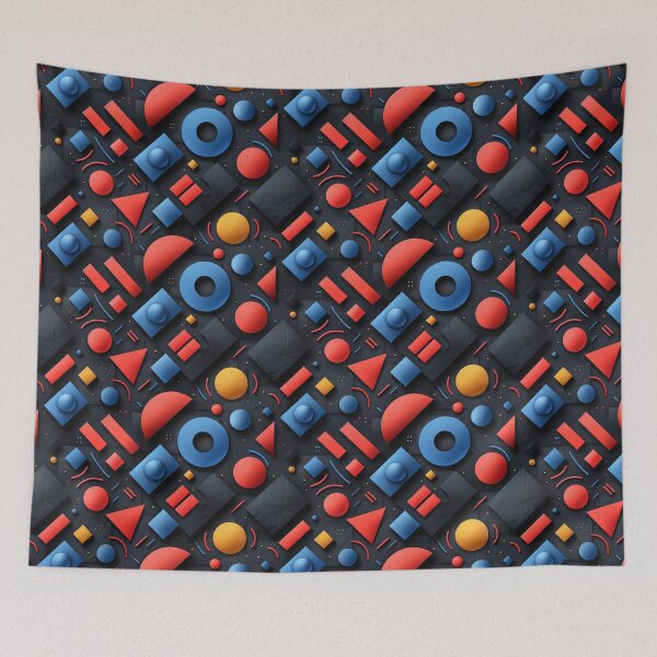 Item preview, Modern 3D Abstract Geometric Shapes Seamless Pattern designed and sold by NTGUILTY.