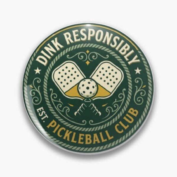 Item preview, Dink Responsibly Funny Vintage Pickleball Paddle Beer Badge Gift T-Shirt Sticker designed and sold by zdzdesigner.
