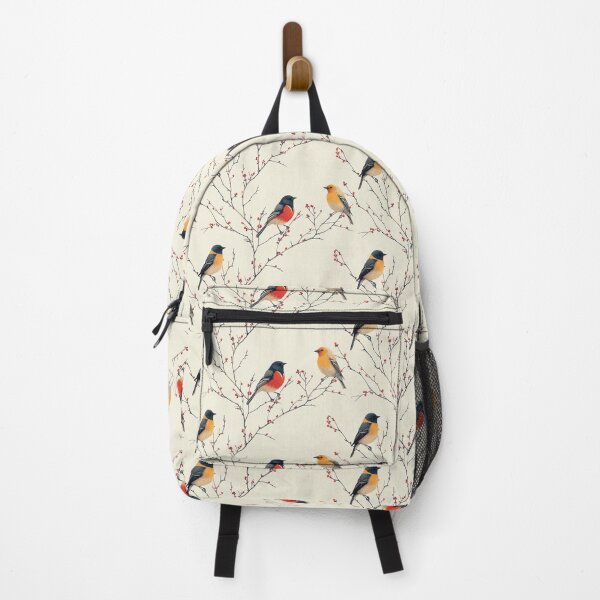 Item preview, Minimalist Birds on Berry Branches Seamless Pattern designed and sold by NTGUILTY.