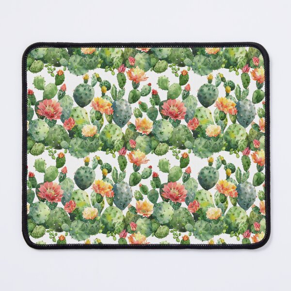 Item preview, Watercolor Blooming Prickly Pear Cactus Seamless Pattern designed and sold by NTGUILTY.