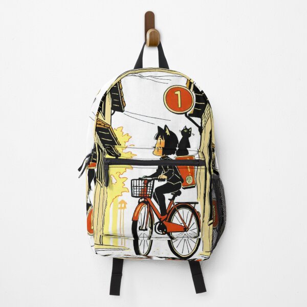 Item preview, Character - Ramen Delivery Black Cat Orange Bike designed and sold by World-Pets.