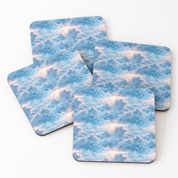 Item preview, Heavenly Sunlit Fluffy Blue Clouds Seamless Pattern designed and sold by NTGUILTY.