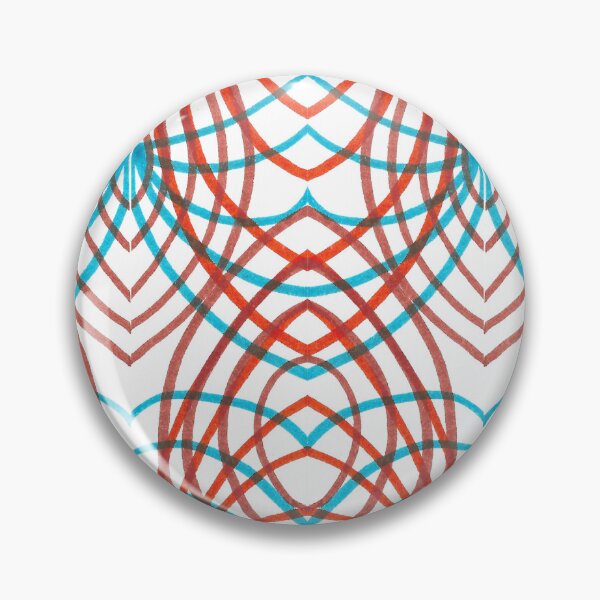 Item preview, Circular Intersections- Red, Blue, White, Brown Abstract Pattern designed and sold by Little Lucid Mind.