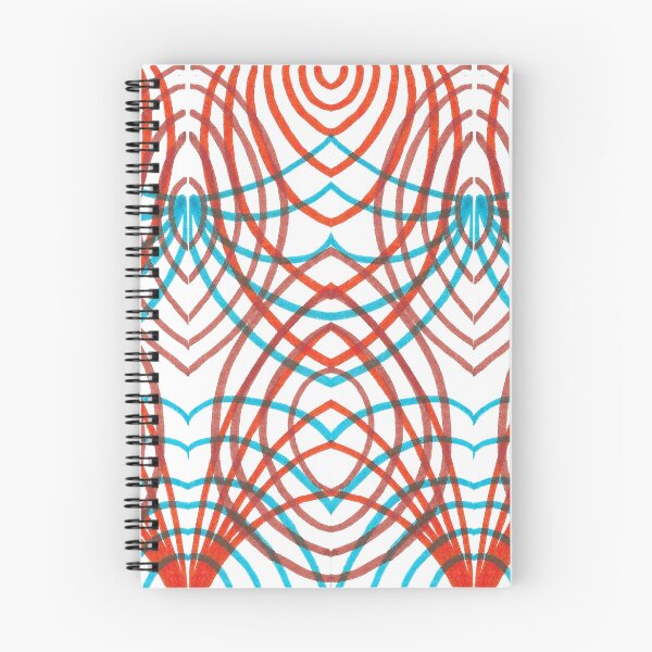 Item preview, Circular Intersections- Red, Blue, White, Brown Abstract Pattern designed and sold by Little Lucid Mind.