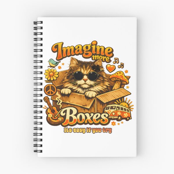 Item preview, Hippie Cat In Box– Imagine More Boxes designed and sold by Nacho Average Designs.