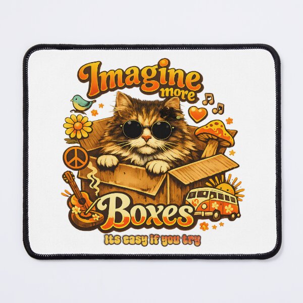 Item preview, Hippie Cat In Box– Imagine More Boxes designed and sold by Nacho Average Designs.