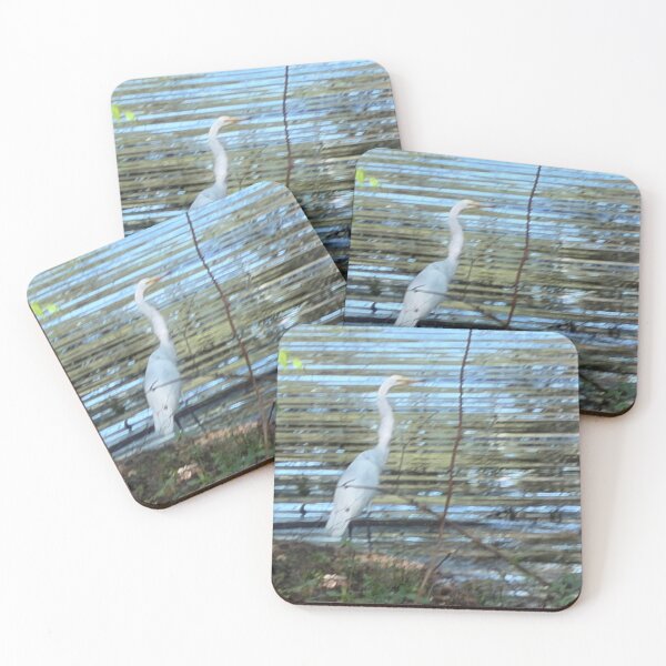 Item preview, Graceful Great White Egret in Natural Wetland Habitat. designed and sold by Pearls1.