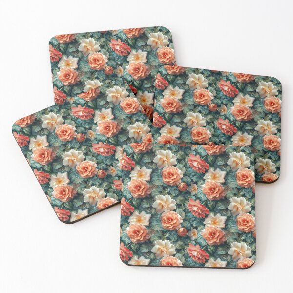 Item preview, Peach and Cream Rose Garden Seamless Pattern designed and sold by NTGUILTY.