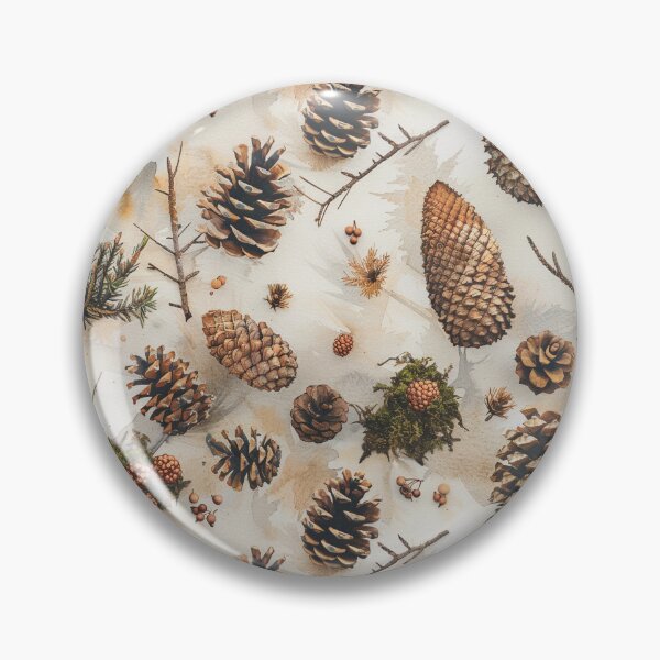 Item preview, Watercolor Woodland Pinecones and Forest Botanicals Seamless Pattern designed and sold by NTGUILTY.