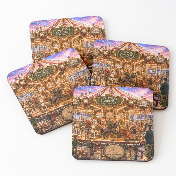 Item preview, Christmas Carousel | Magical North Pole Merry-Go-Round | Holiday Puzzle & Winter Wall Art designed and sold by Edenglow Prints & Peculiars.