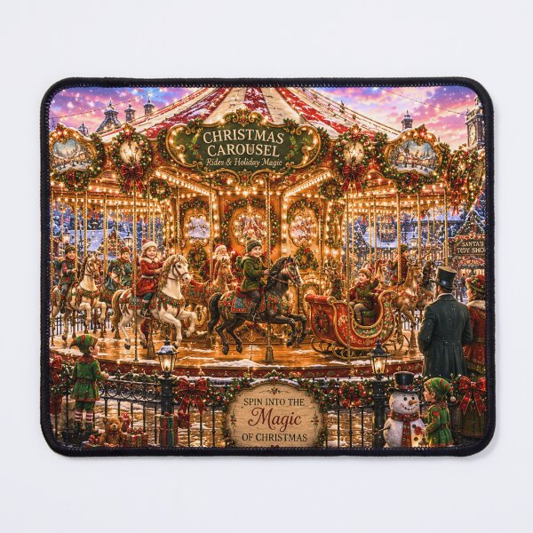 Item preview, Christmas Carousel | Magical North Pole Merry-Go-Round | Holiday Puzzle & Winter Wall Art designed and sold by Edenglow Prints & Peculiars.