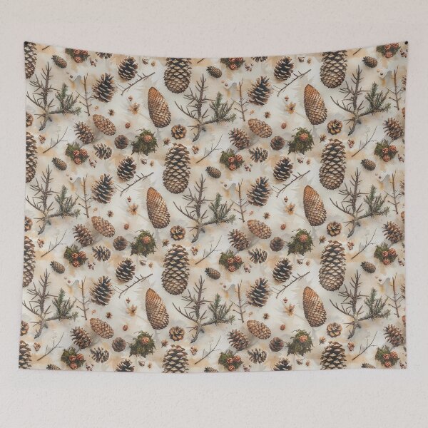 Item preview, Watercolor Woodland Pinecones and Forest Botanicals Seamless Pattern designed and sold by NTGUILTY.