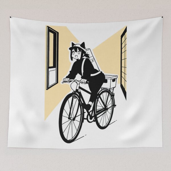 Item preview, Character - Ramen Girl Black Bike Surprised designed and sold by World-Pets.