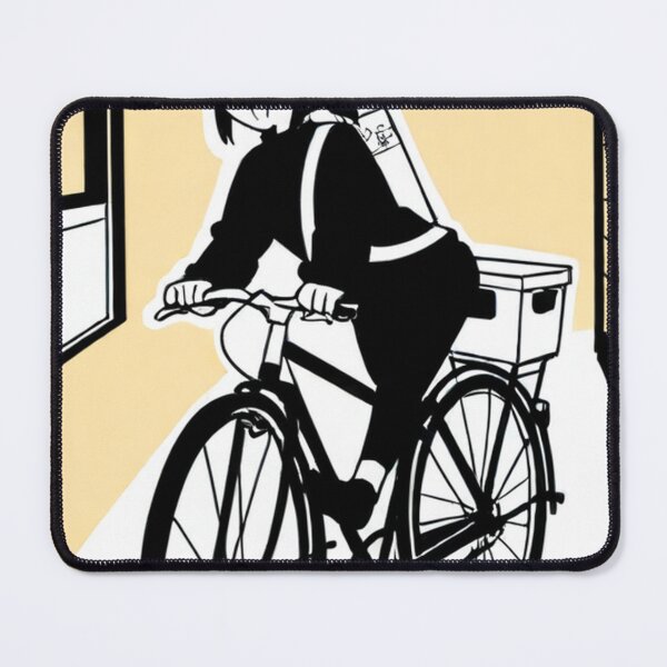 Item preview, Character - Ramen Girl Black Bike Surprised designed and sold by World-Pets.