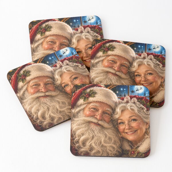 Item preview, Santa & Mrs. Claus Christmas Portrait | Cozy North Pole Holiday Art | Festive Puzzle & Wall Decor designed and sold by Edenglow Prints & Peculiars.