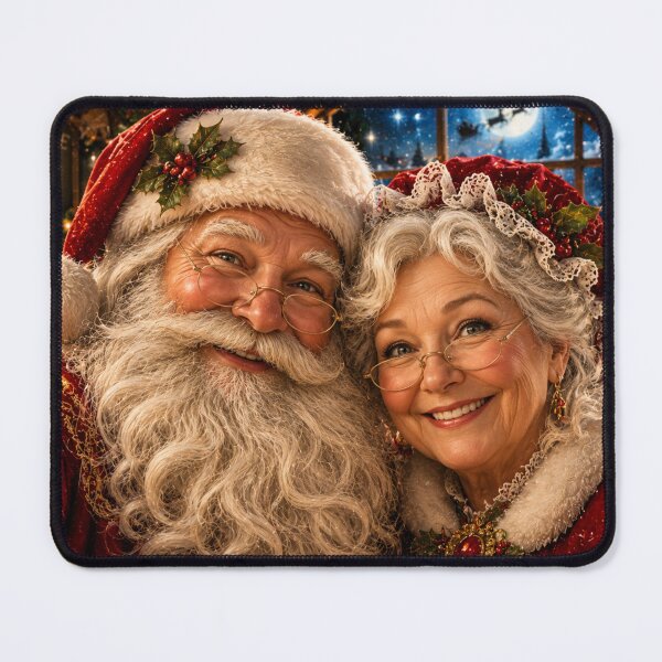 Item preview, Santa & Mrs. Claus Christmas Portrait | Cozy North Pole Holiday Art | Festive Puzzle & Wall Decor designed and sold by Edenglow Prints & Peculiars.