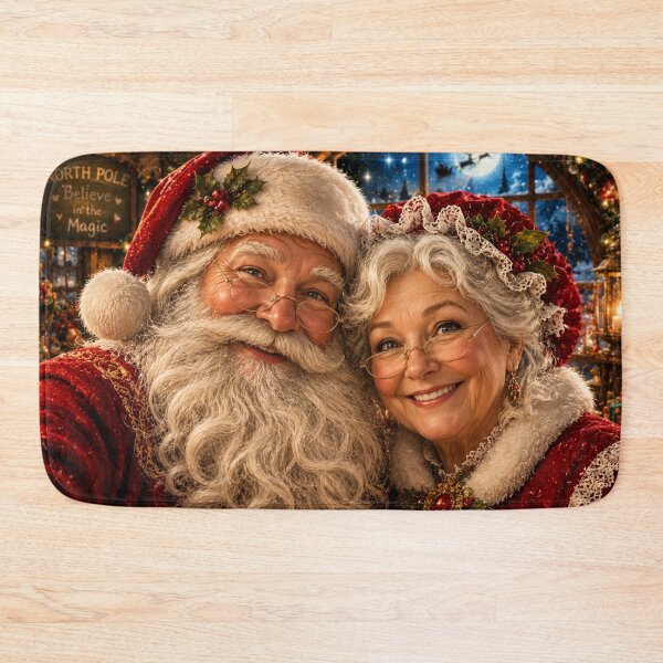 Item preview, Santa & Mrs. Claus Christmas Portrait | Cozy North Pole Holiday Art | Festive Puzzle & Wall Decor designed and sold by Edenglow Prints & Peculiars.