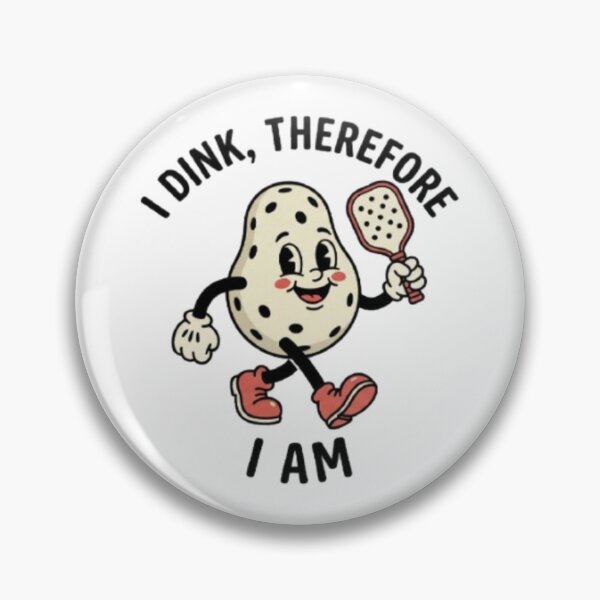 Item preview, I Dink Therefore I Am Funny Vintage Cartoon Pickleball Mascot Sticker T-Shirt designed and sold by zdzdesigner.