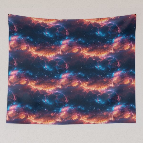 Item preview, Fiery Nebula and Celestial Galaxy Seamless Pattern designed and sold by NTGUILTY.