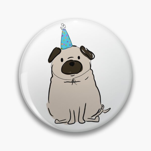 Item preview, Cute Party Hat Pug designed and sold by lovemydoggie.