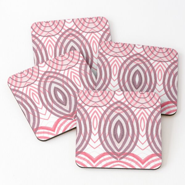 Item preview, Rings of Peace- Brown, White, Red Abstract Pattern designed and sold by Little Lucid Mind.