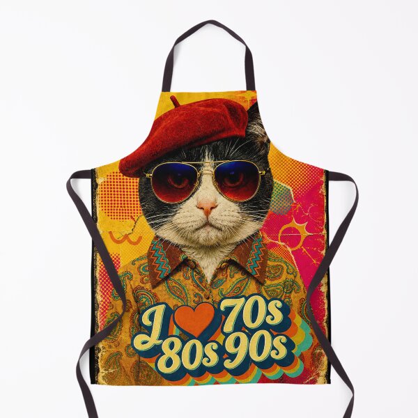 Item preview, Retro Cat 70s 80s 90s Vintage Disco Graphic | Funny Cool Cat in Beret & Sunglasses designed and sold by Kittcatking.