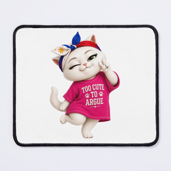 Item preview, Too cute to argue cat designed and sold by SHARAMDARA.