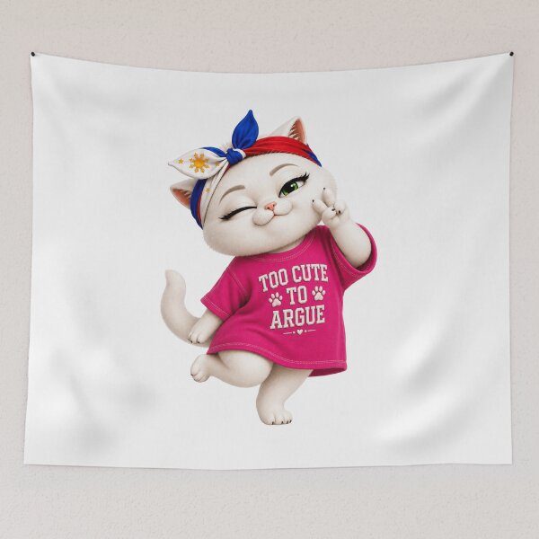Item preview, Too cute to argue cat designed and sold by SHARAMDARA.