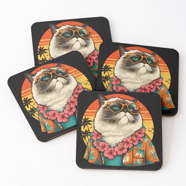 Item preview, Hawaiian Vibes Tropical Cool Cat  designed and sold by ClubVacay.