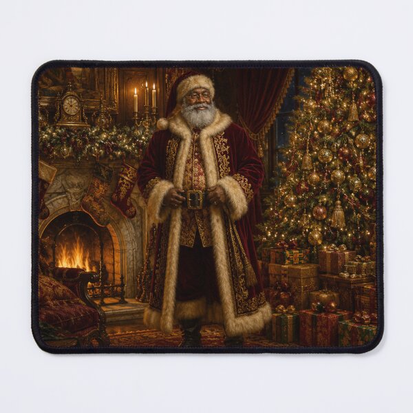 Item preview, Luxury Black Santa Victorian Christmas Oil Painting designed and sold by GSizzle1.