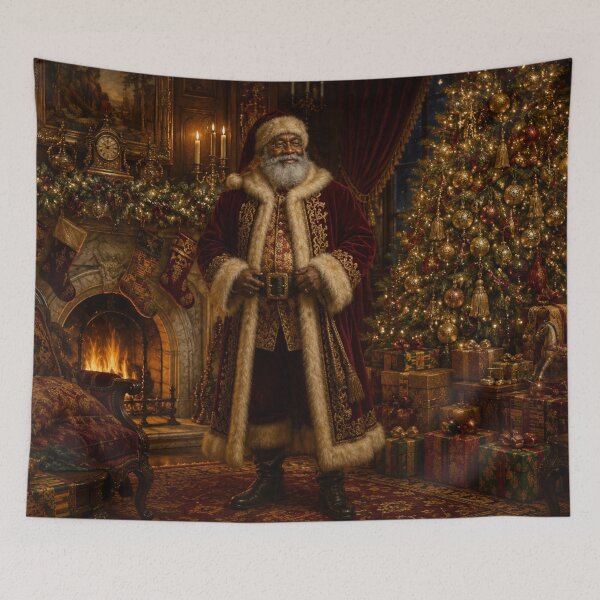 Item preview, Luxury Black Santa Victorian Christmas Oil Painting designed and sold by GSizzle1.