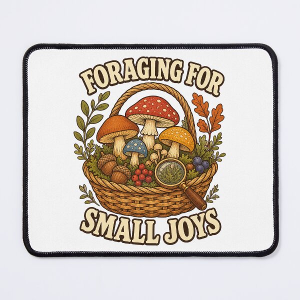 Item preview, Foraging for Small Joys Mushroom Nature Art designed and sold by CheerfulNest.
