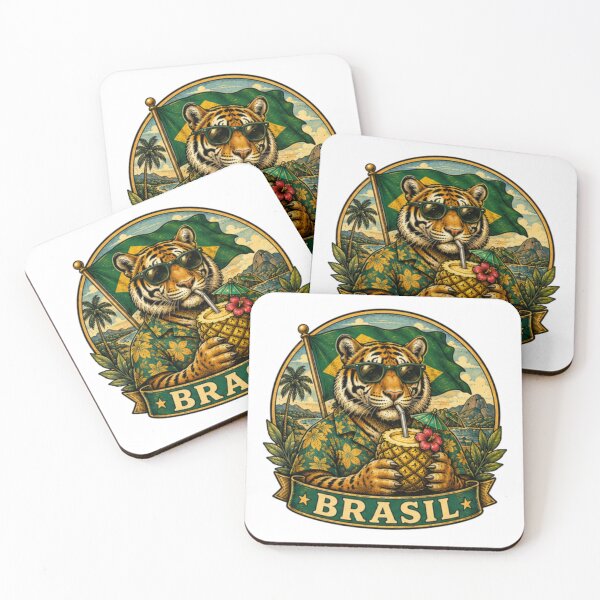 Item preview, Tigre genial disfrutando de una piña colada designed and sold by JonysCreativeDesigns.