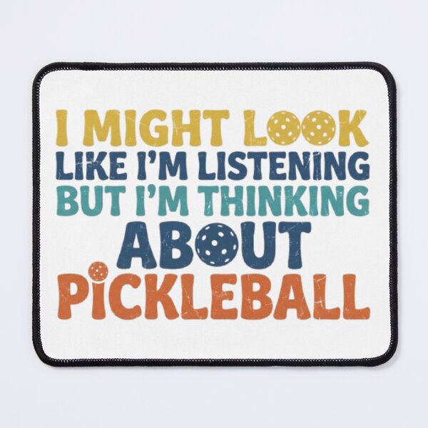 Item preview, I Might Look Like Im Listening But Im Thinking About Pickleball Funny Quote T-Shirt Mug designed and sold by zdzdesigner.