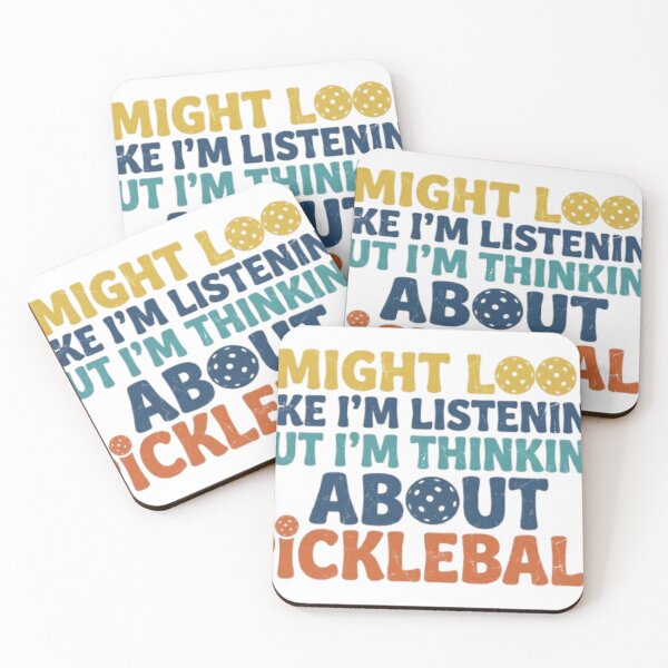 Item preview, I Might Look Like Im Listening But Im Thinking About Pickleball Funny Quote T-Shirt Mug designed and sold by zdzdesigner.